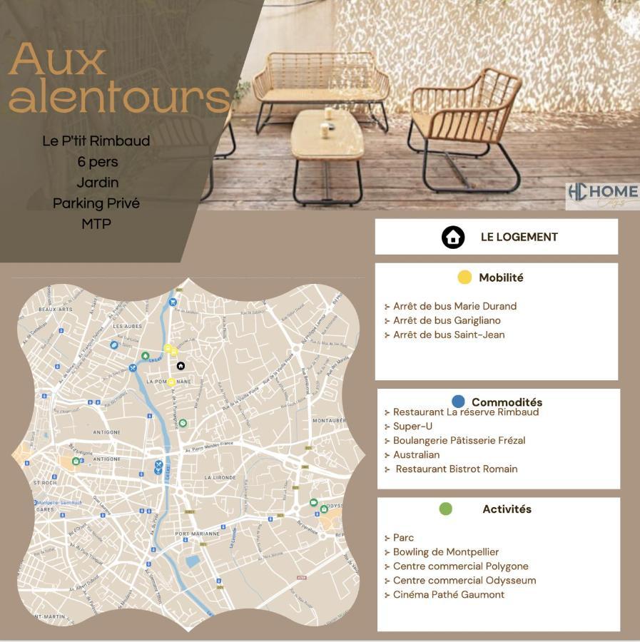 Апартаменты Le P'Tit Rimbaud, 6 Pers, Parking Prive, Jardin,Wifi Монпелье Экстерьер фото